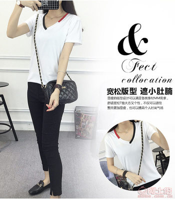 【2017夏季新寬松短袖t恤女大碼V領(lǐng)潮女小衫韓版熱賣百搭小衫批發(fā)110】深圳市南山區(qū)魂美服裝商行 - 產(chǎn)品庫(kù)